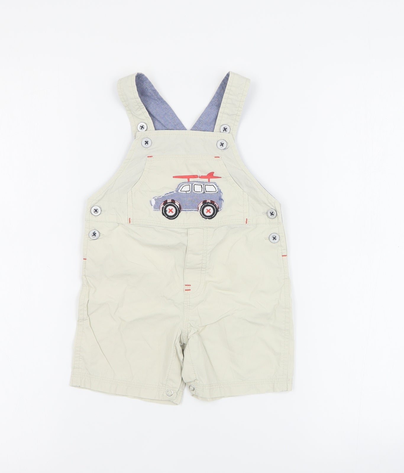 SheIn Baby Beige  100% Cotton Dungaree One-Piece Size 12 Months  Button