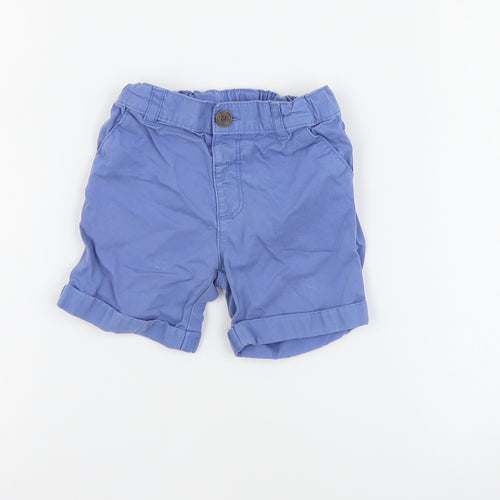 Marks and Spencer Baby Blue  100% Cotton Cropped Trousers Size 12-18 Months  Pullover