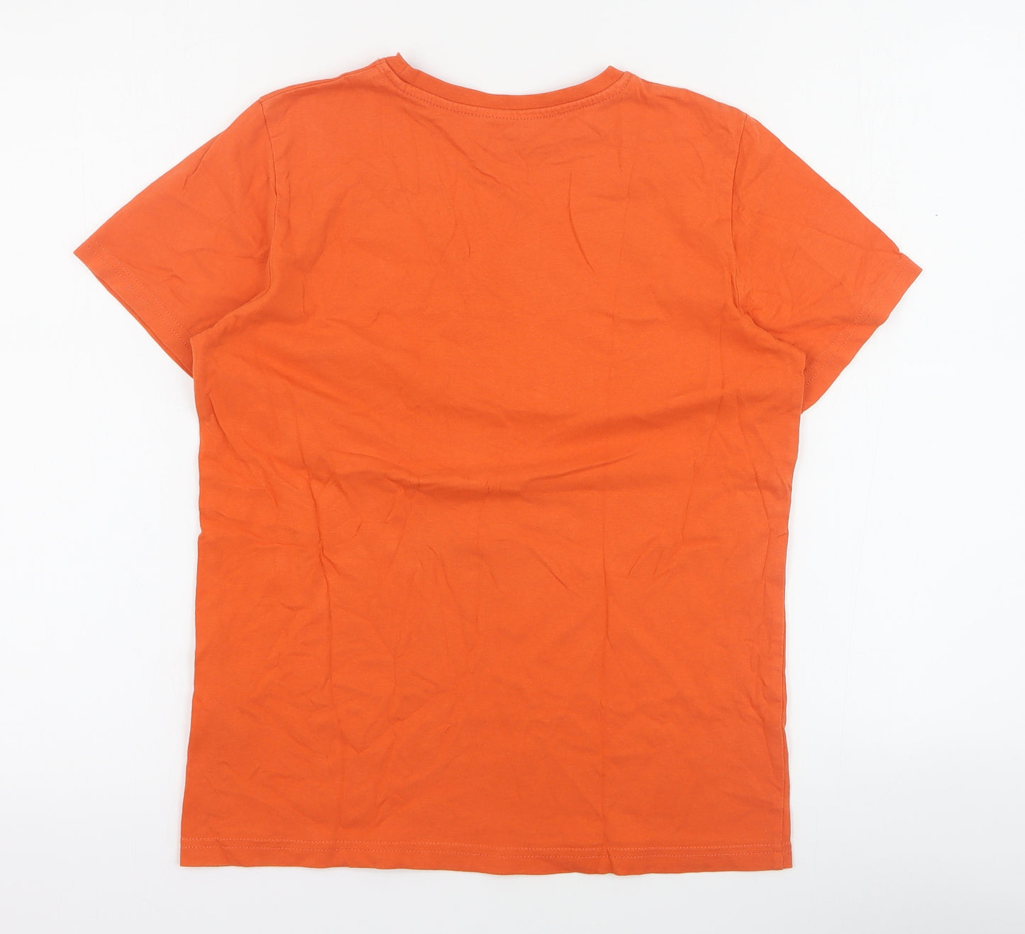 Primark Boys Orange  100% Cotton Basic T-Shirt Size 11-12 Years Crew Neck Pullover