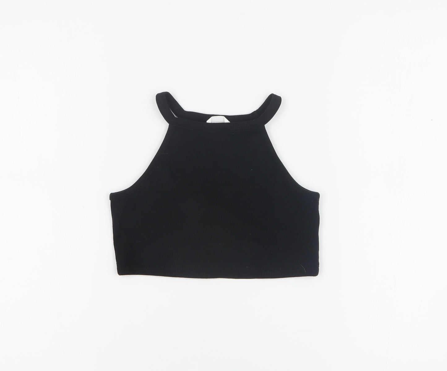 Candy Couture Girls Black  Cotton Cropped Tank Size 11 Years Round Neck Pullover