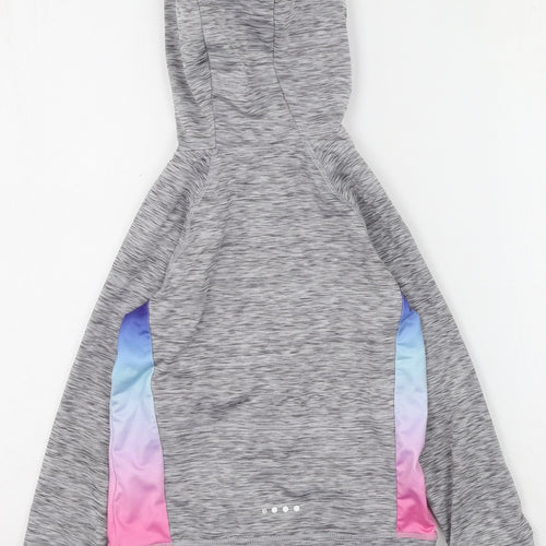 Soluxe Girls Grey Round Neck  Polyester Full Zip Jumper Size 6-7 Years
