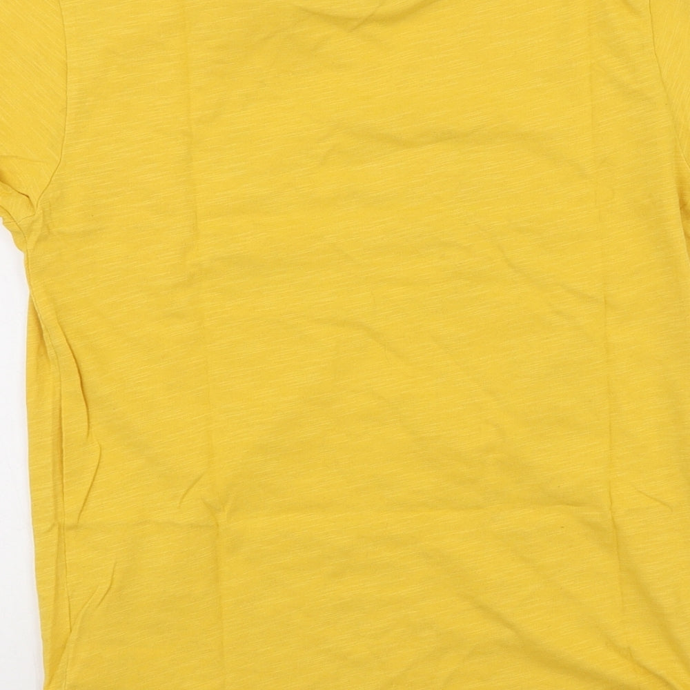 NEXT Boys Yellow  Cotton Basic Casual Size 8 Years Round Neck  - Smiley face