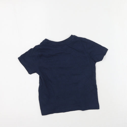 Primark Boys Blue  Polyester Basic T-Shirt Size 2-3 Years Round Neck  - Surf The Sun
