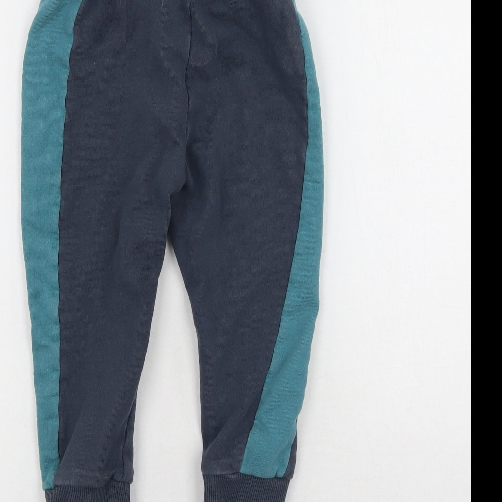 George  Blue  Cotton Jogger Trousers Size 12-18 Months