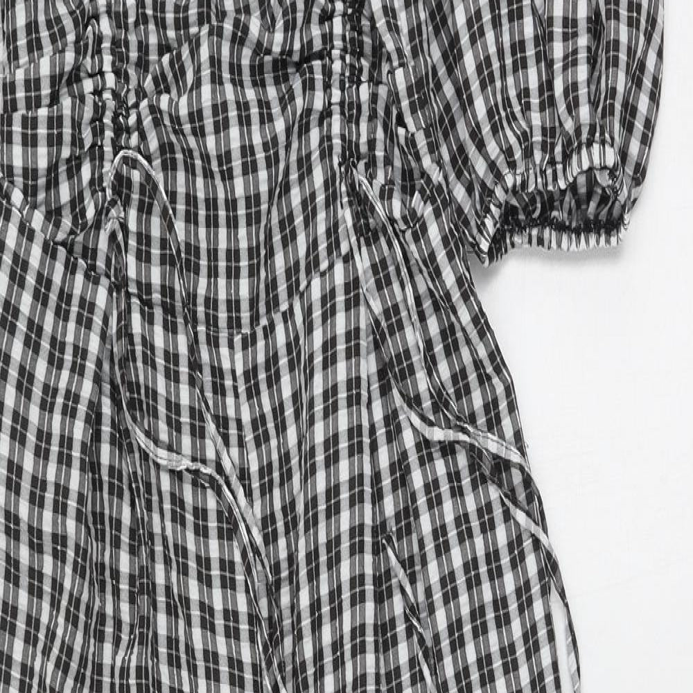 ASOS Womens Black Plaid  Jumpsuit One-Piece Size 8 L21 in