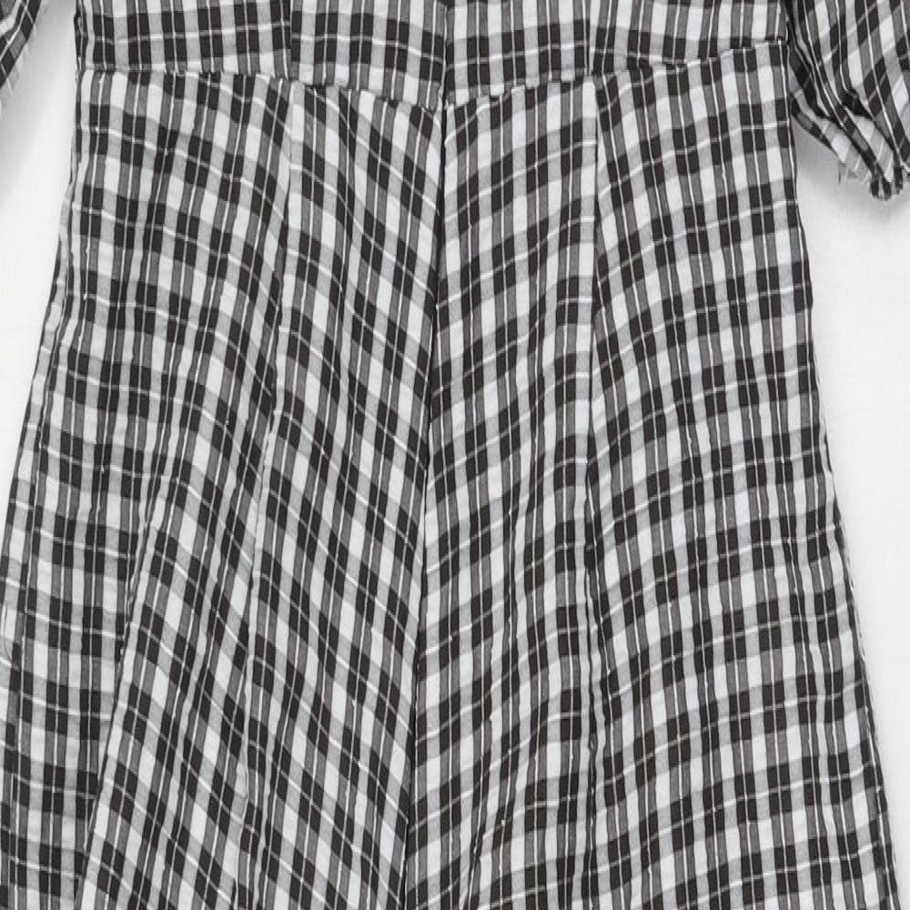 ASOS Womens Black Plaid  Jumpsuit One-Piece Size 8 L21 in