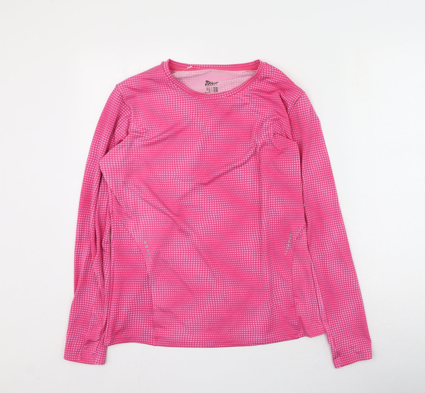 Crivit Womens Pink  Polyester Pullover Casual Size L Round Neck