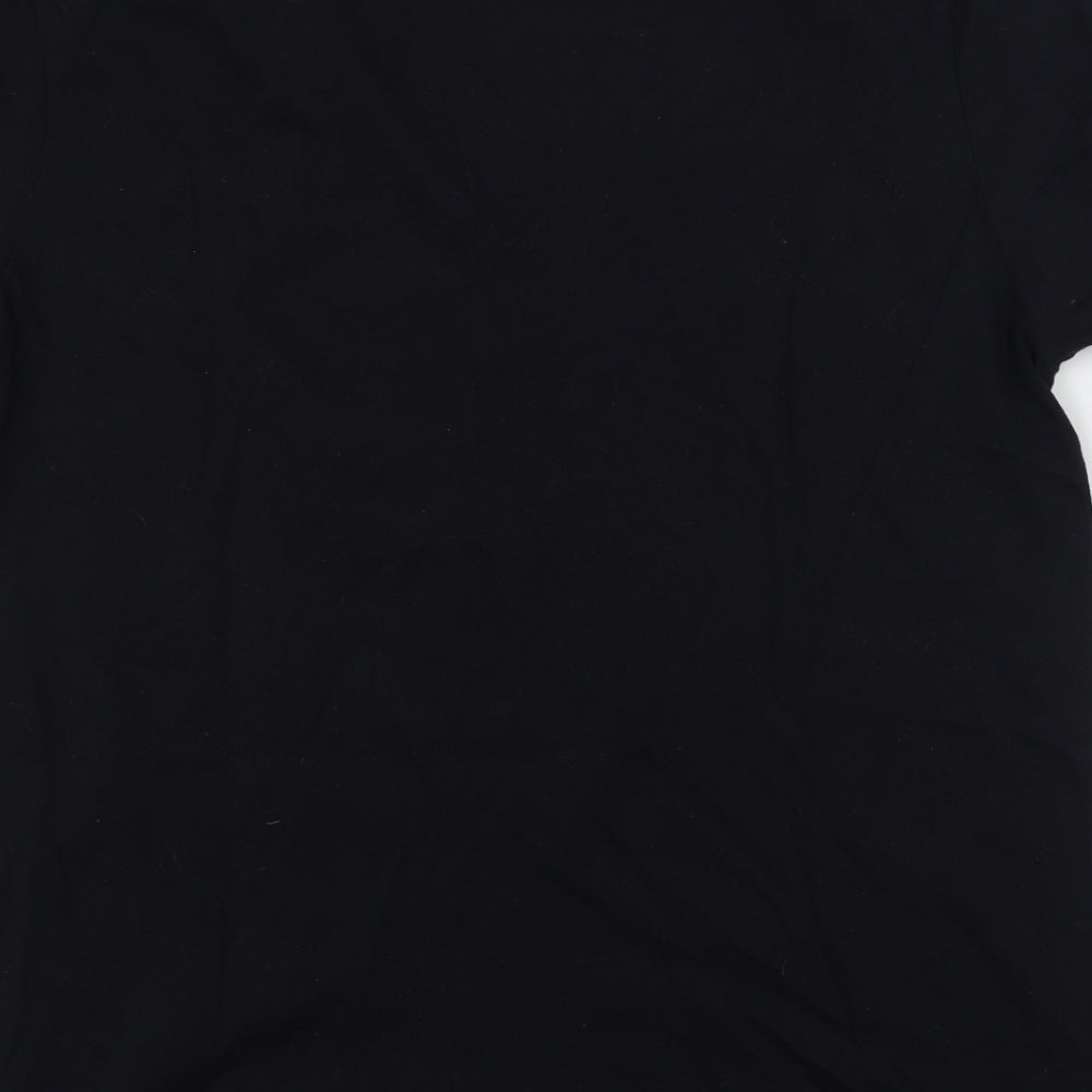 Gildan Mens Black  Cotton  T-Shirt Size L Round Neck  - Snickers Direct