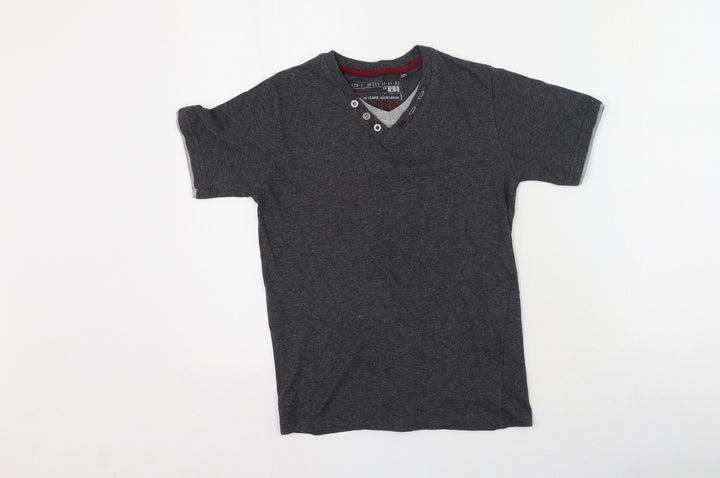 Rebel Boys Grey Cotton Basic Casual Size 9-10 Years V-Neck