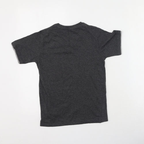 Rebel Boys Grey  Cotton Basic Casual Size 9-10 Years V-Neck