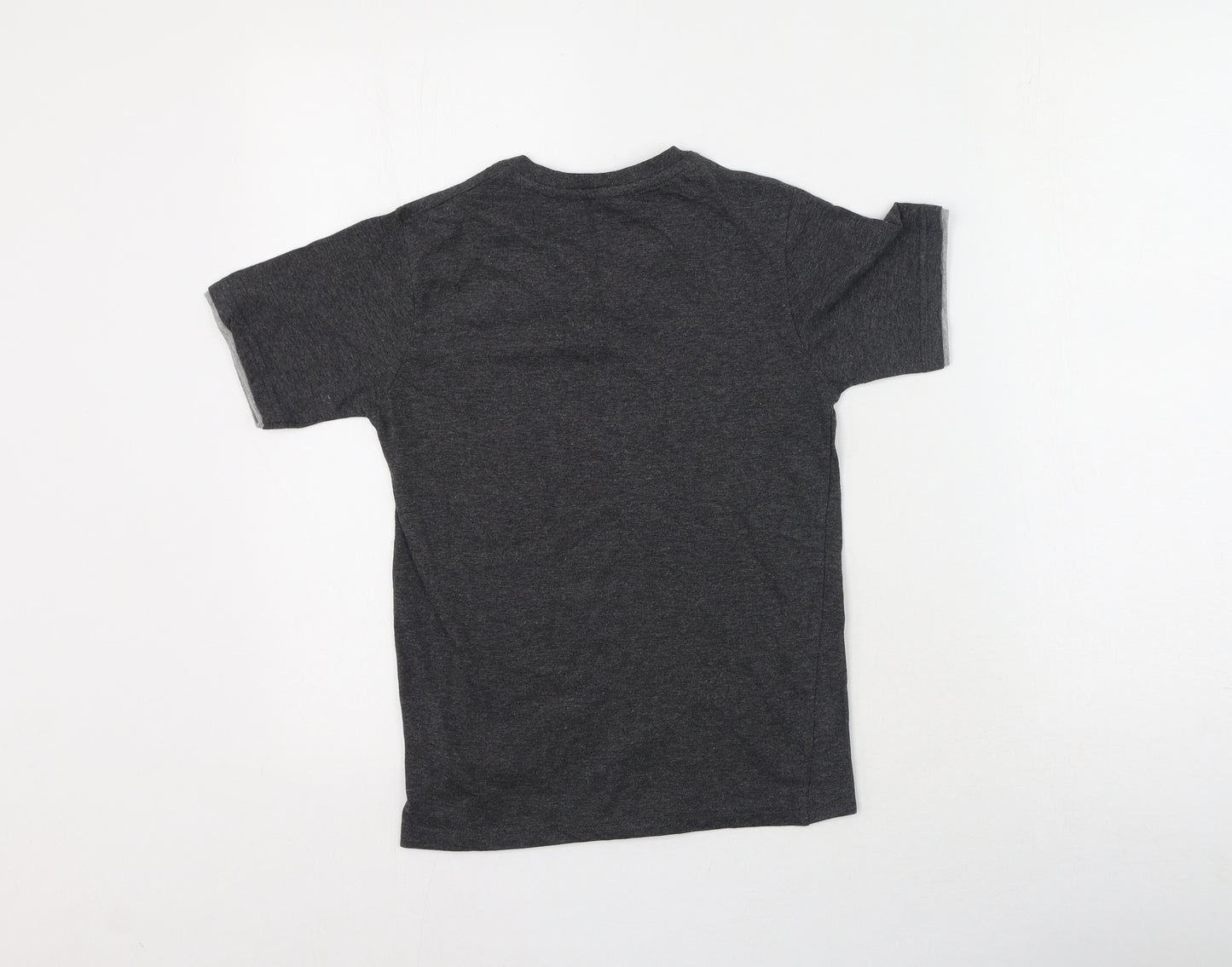 Rebel Boys Grey  Cotton Basic Casual Size 9-10 Years V-Neck