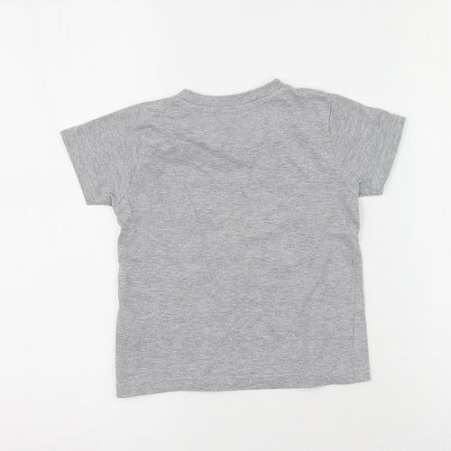 Boys Grey  Cotton Basic T-Shirt Size 4-5 Years Round Neck  - Peppa pig