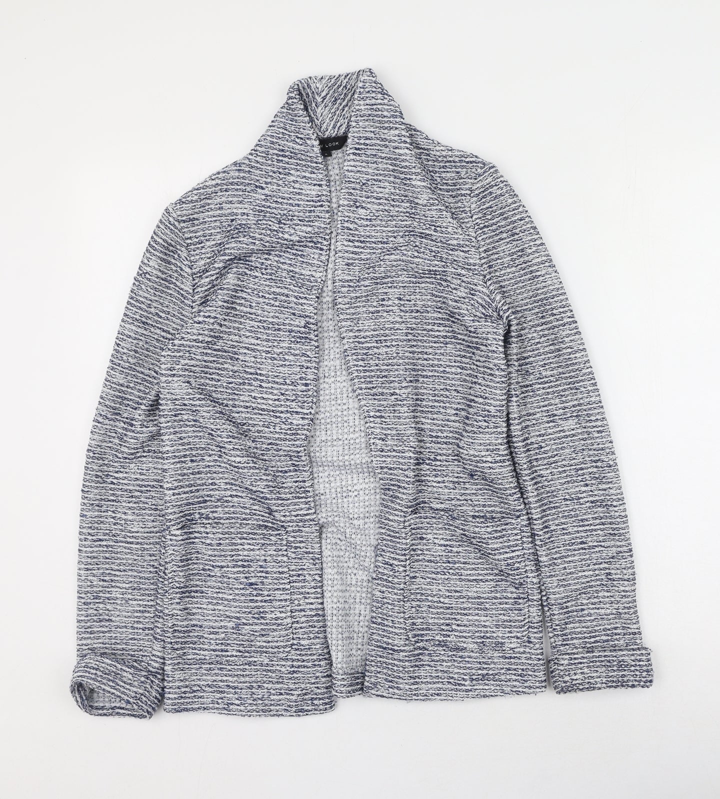 New Look Womens Blue V-Neck  Polyester Cardigan Jumper Size 6