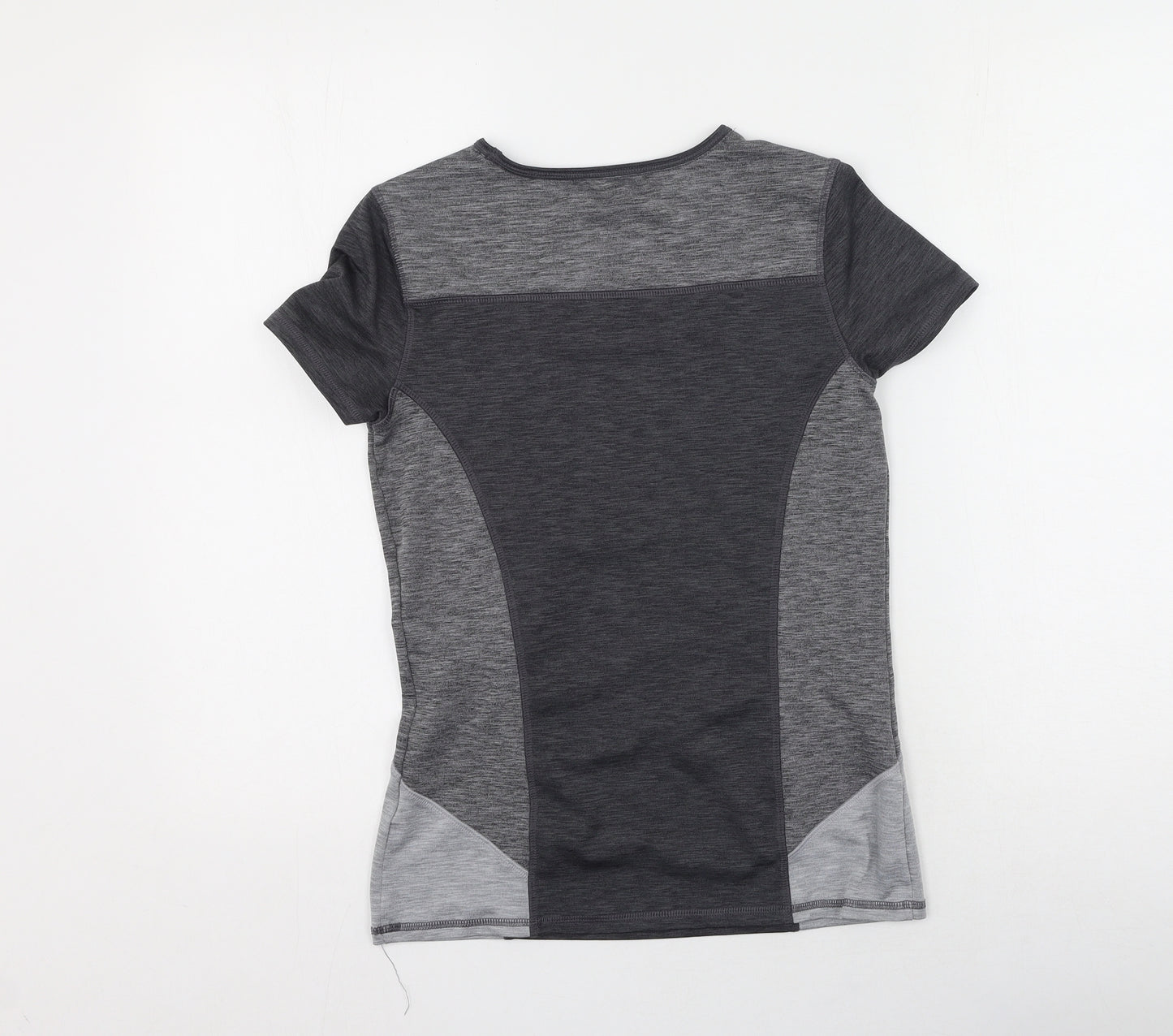 Soluxe Womens Grey  Polyester Basic Casual Size S Round Neck