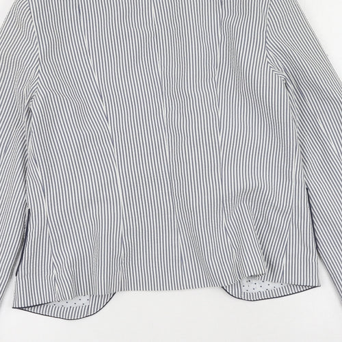 Primark Womens Black V-Neck Striped Polyester Cardigan Jumper Size 8