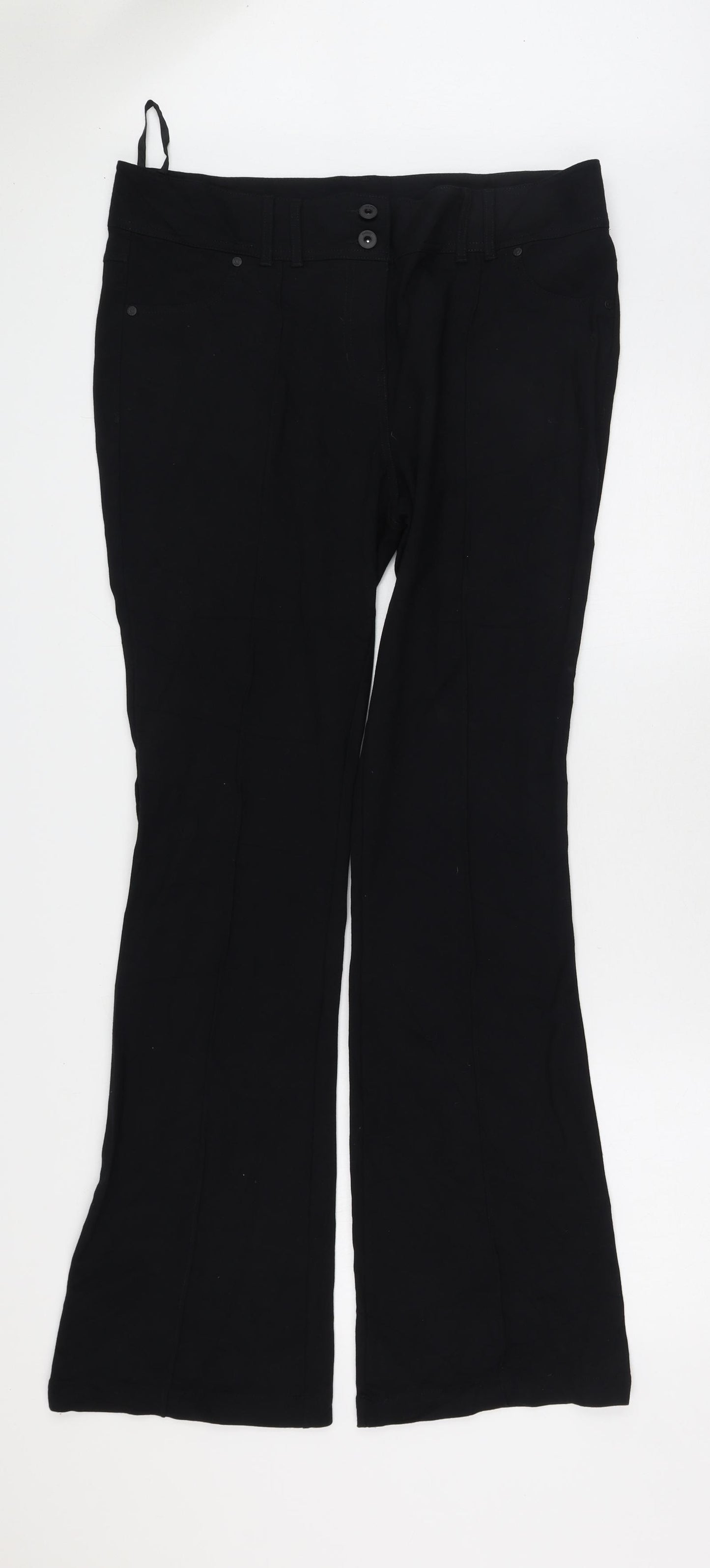 NEXT Womens Black  Viscose Trousers  Size 16 L32.5 in Regular