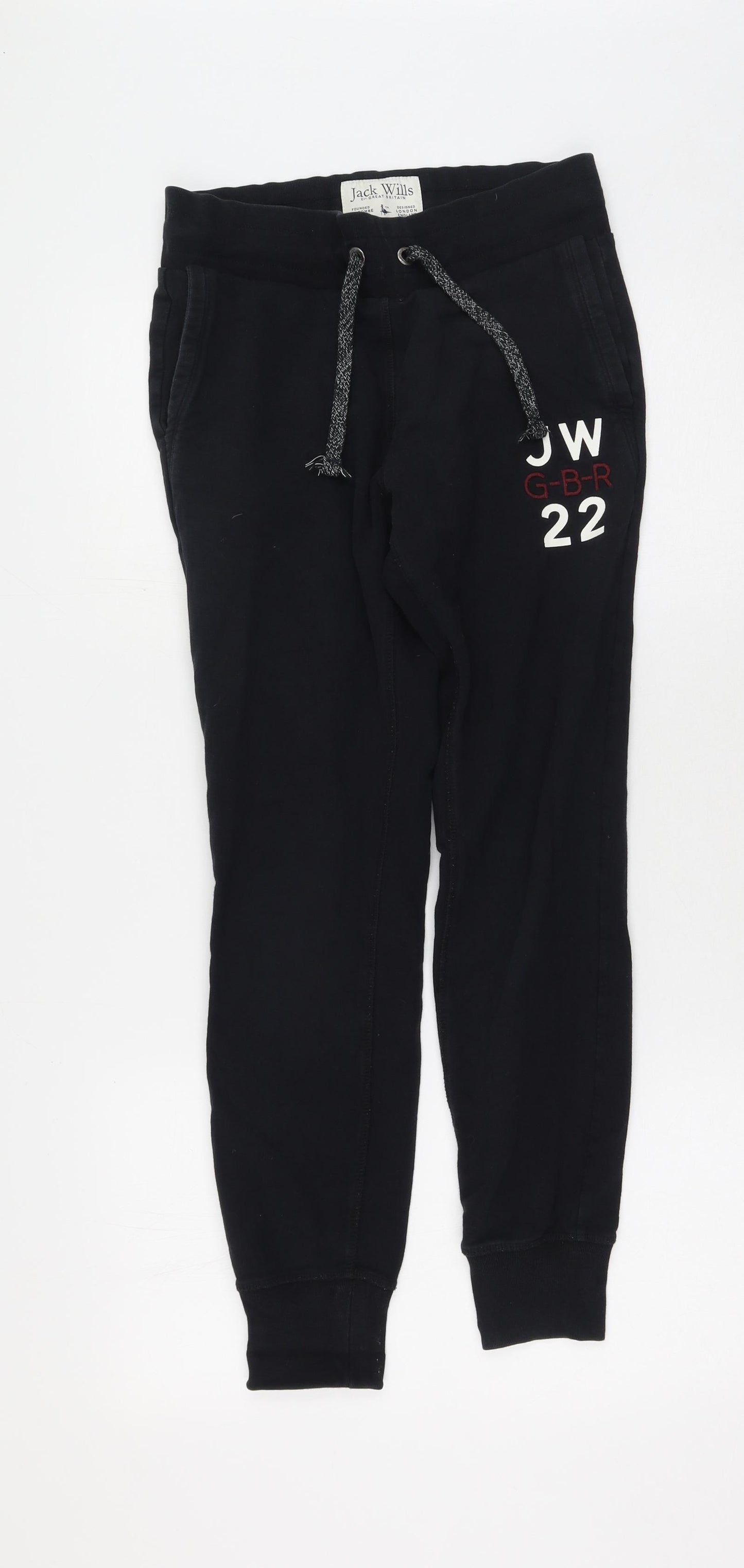 Jack Wills Womens Blue  Cotton Jogger Trousers Size 6 L25 in Regular