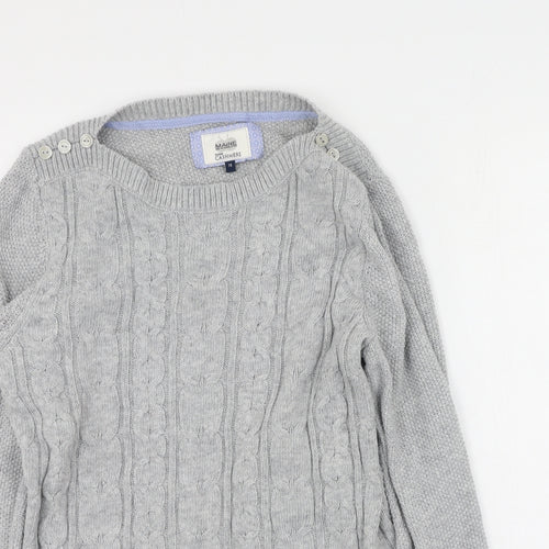 Maine New England Womens Grey Round Neck  Nylon Pullover Jumper Size 10