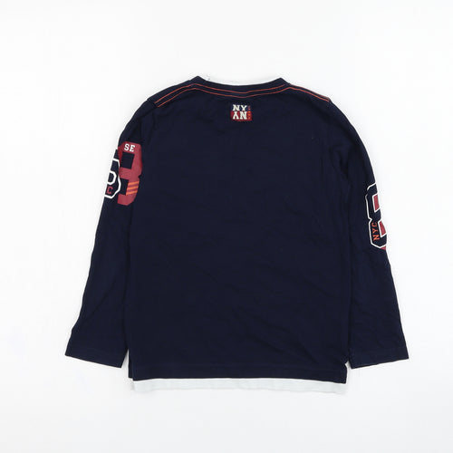 Boboli Boys Blue  Cotton Basic T-Shirt Size 6 Years Round Neck Pullover - NY
