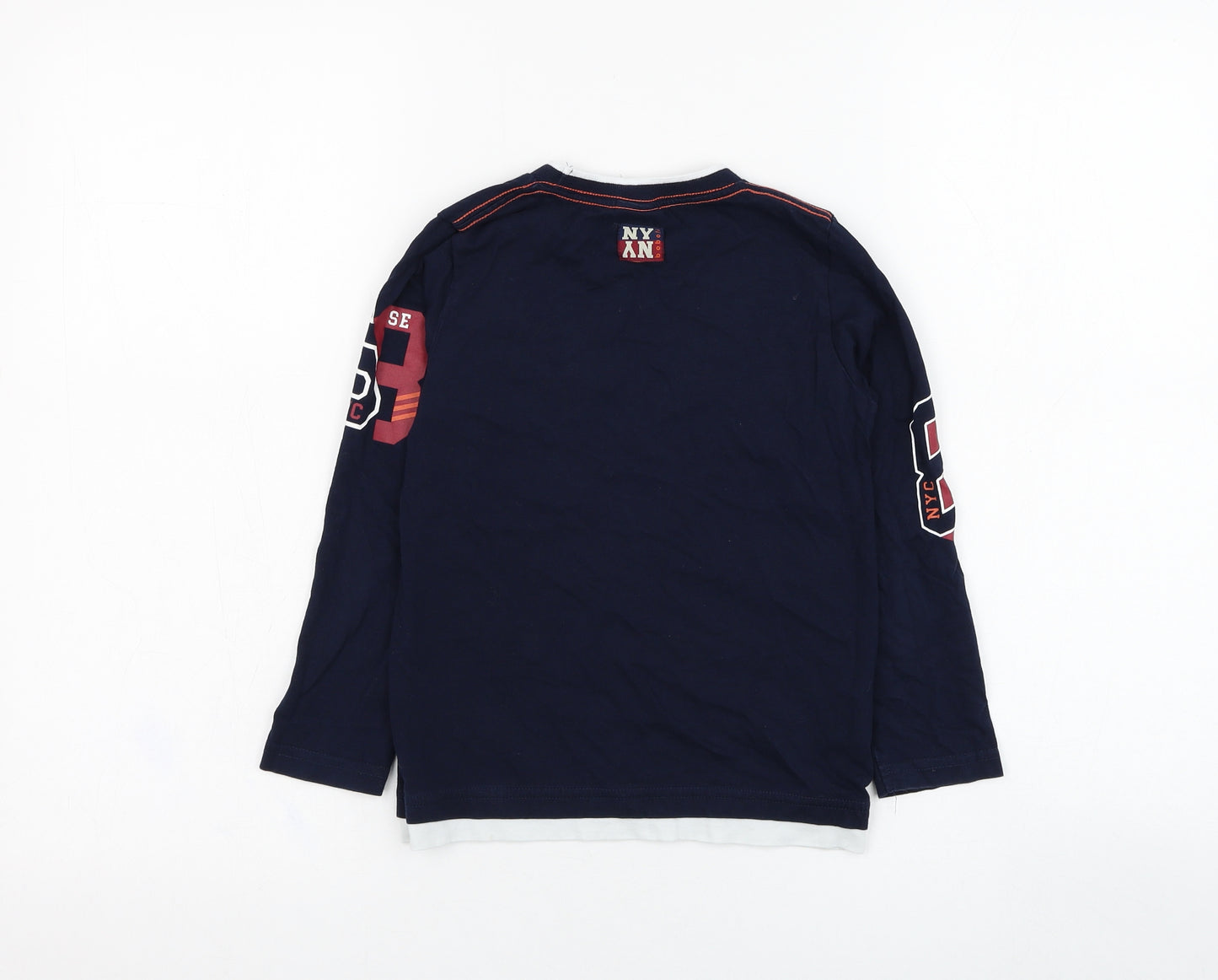 Boboli Boys Blue  Cotton Basic T-Shirt Size 6 Years Round Neck Pullover - NY