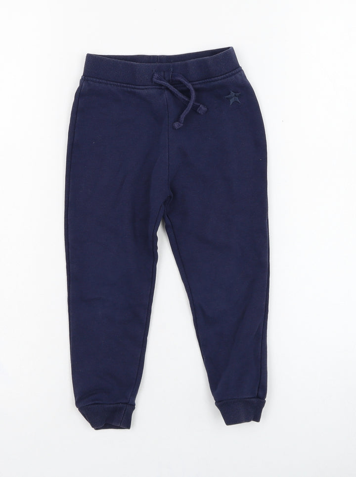 Dunnes Stores Boys Blue Cotton Jogger Trousers Size 2-3 Years Regular Pullover