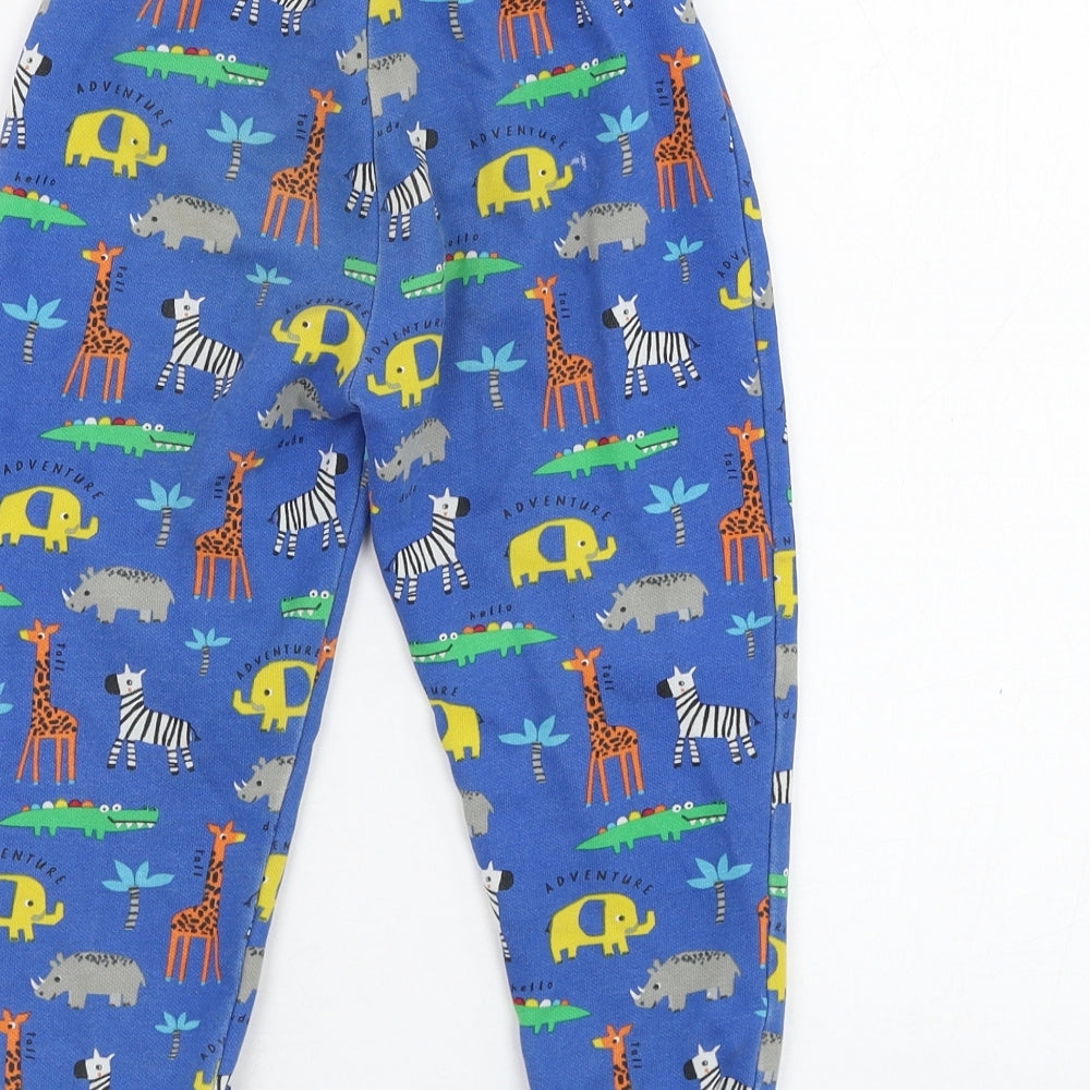 Dunnes Stores Boys Blue  Cotton Jogger Trousers Size 2-3 Years  Regular Pullover - Animal