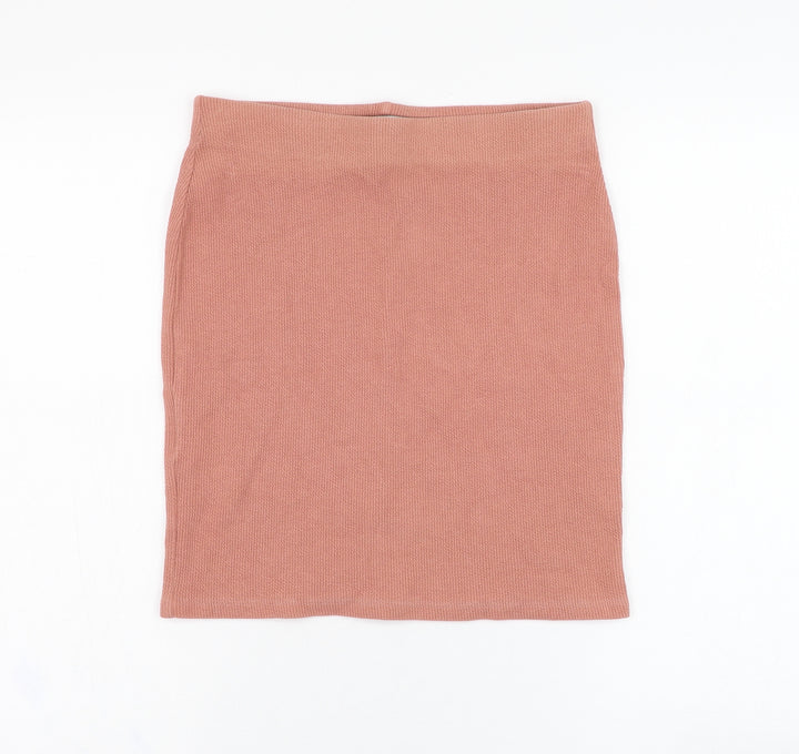 New Look Womens Pink  Cotton Straight & Pencil Skirt Size 10