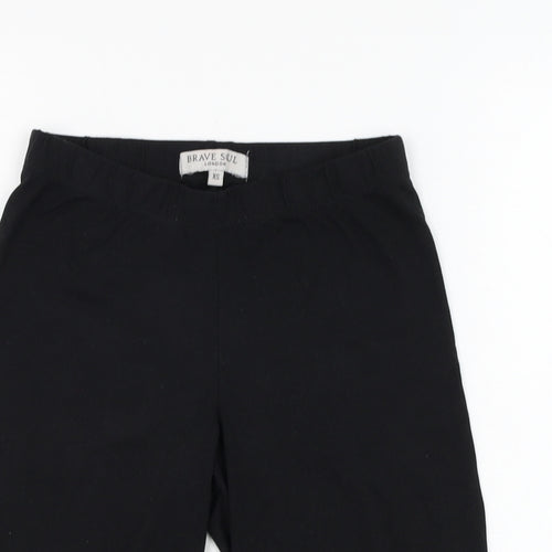 Brave Soul Womens Black  Polyester Compression Shorts Size XS L8 in Regular Pull On