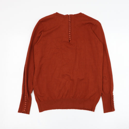 Savida Womens Brown Round Neck  Viscose Pullover Jumper Size 12