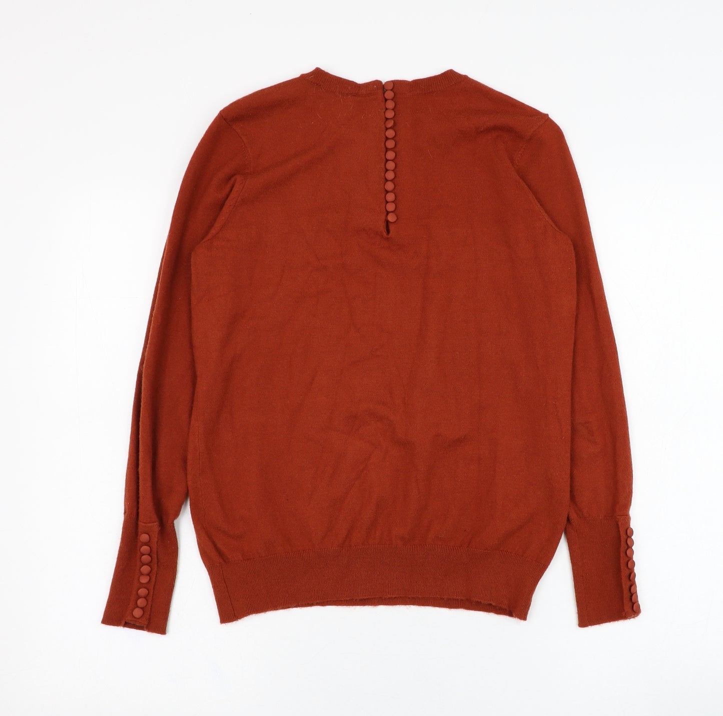 Savida Womens Brown Round Neck  Viscose Pullover Jumper Size 12
