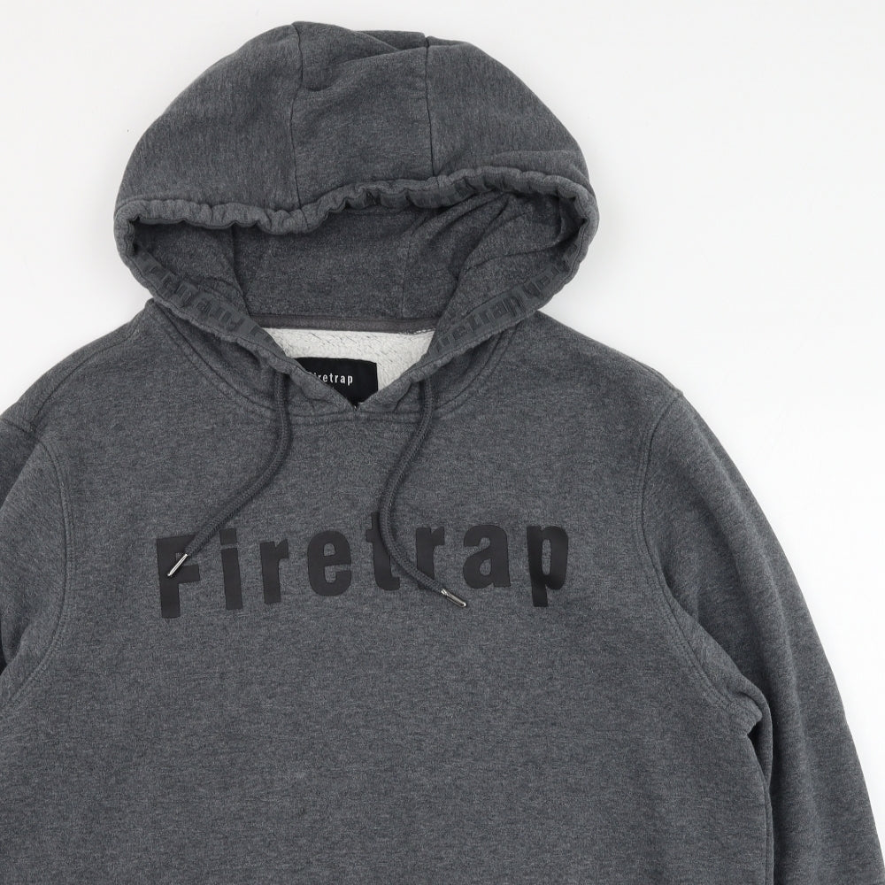 Firetrap Mens Grey  Cotton Pullover Hoodie Size 2XL