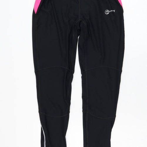 Mi Fit Womens Black  Polyester Jogger Trousers Size 10 L28 in Regular