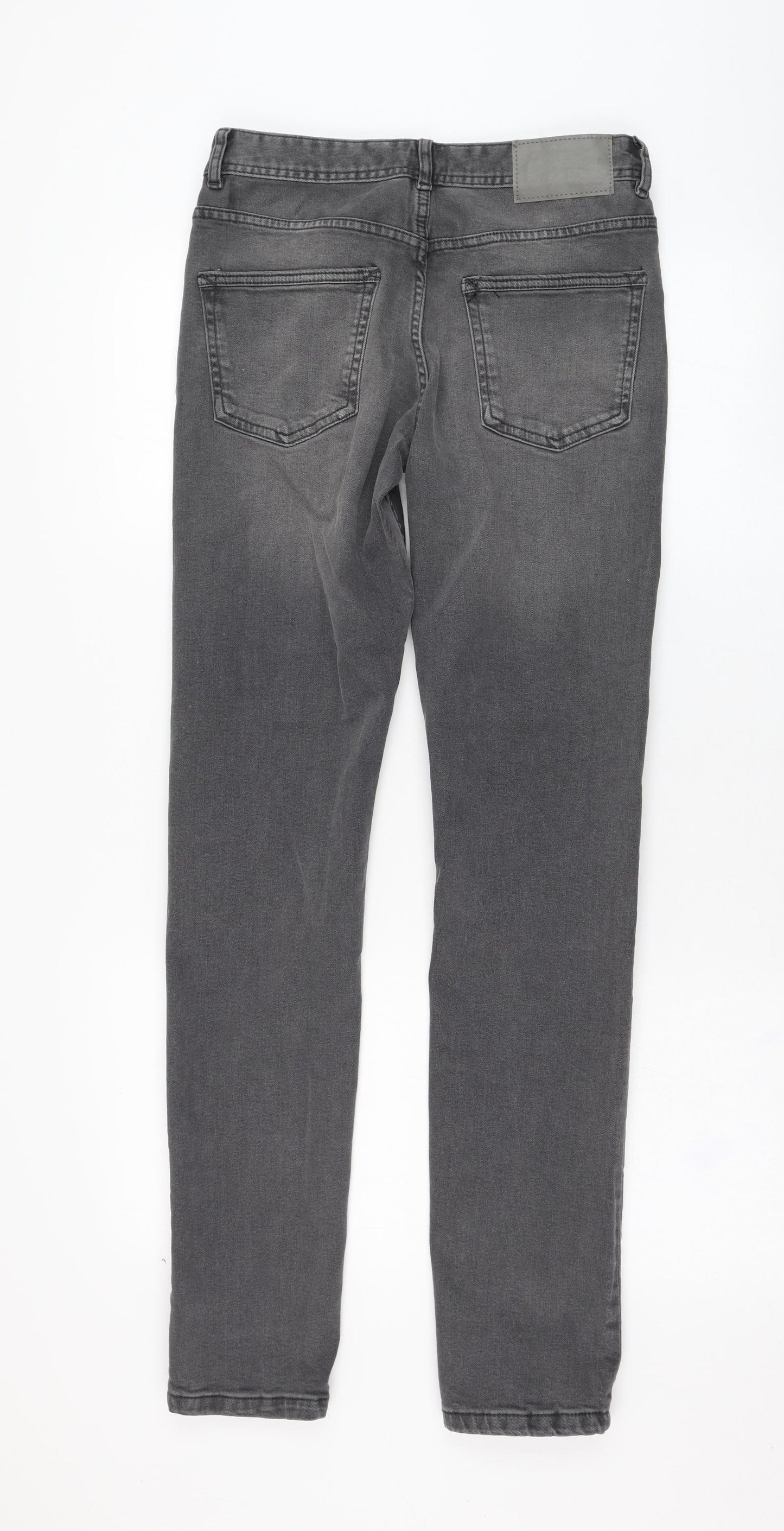 Primark Mens Grey  Cotton Skinny Jeans Size 28 in L32 in Regular Zip