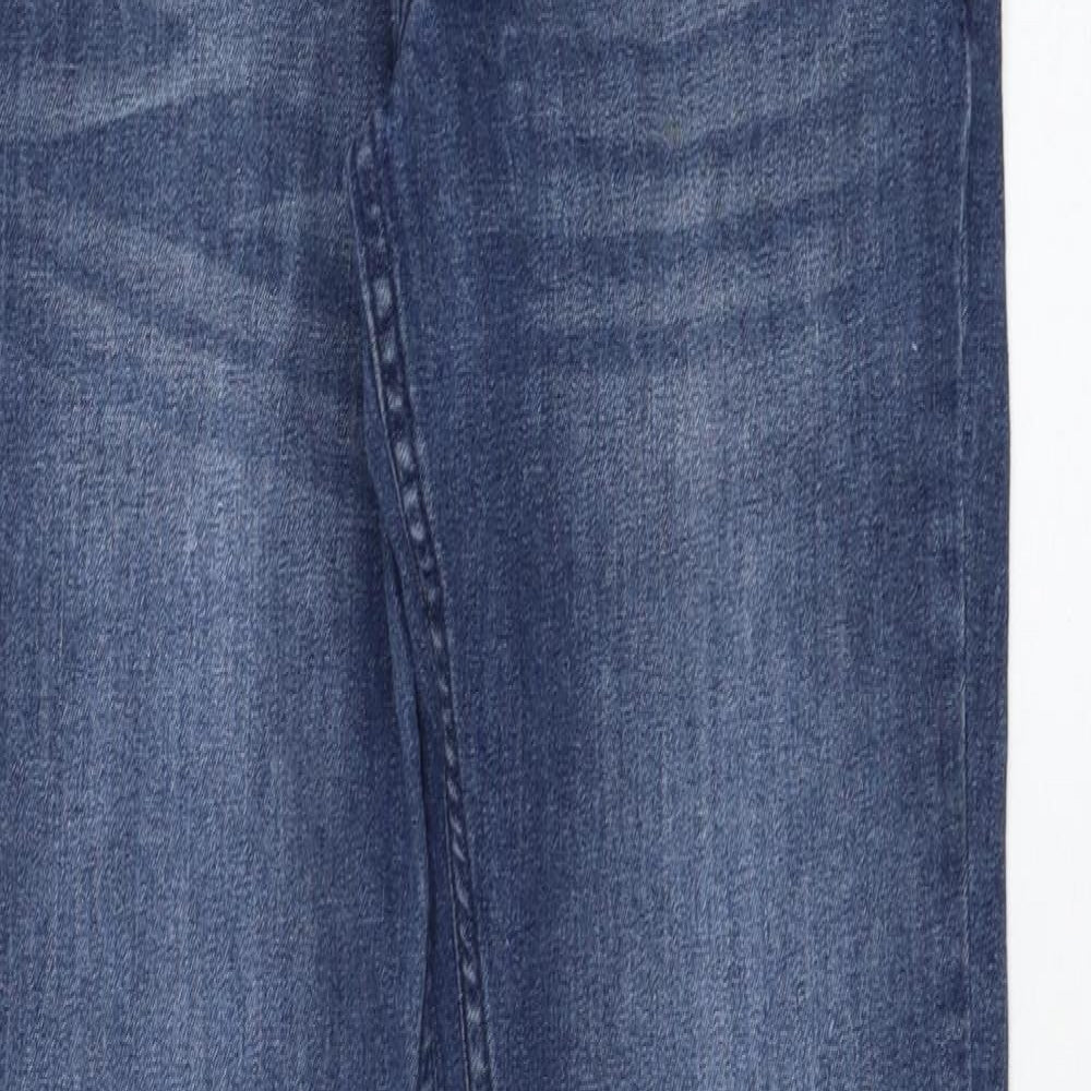 Brave Soul Mens Blue  Cotton Skinny Jeans Size 28 in L30 in Regular Zip