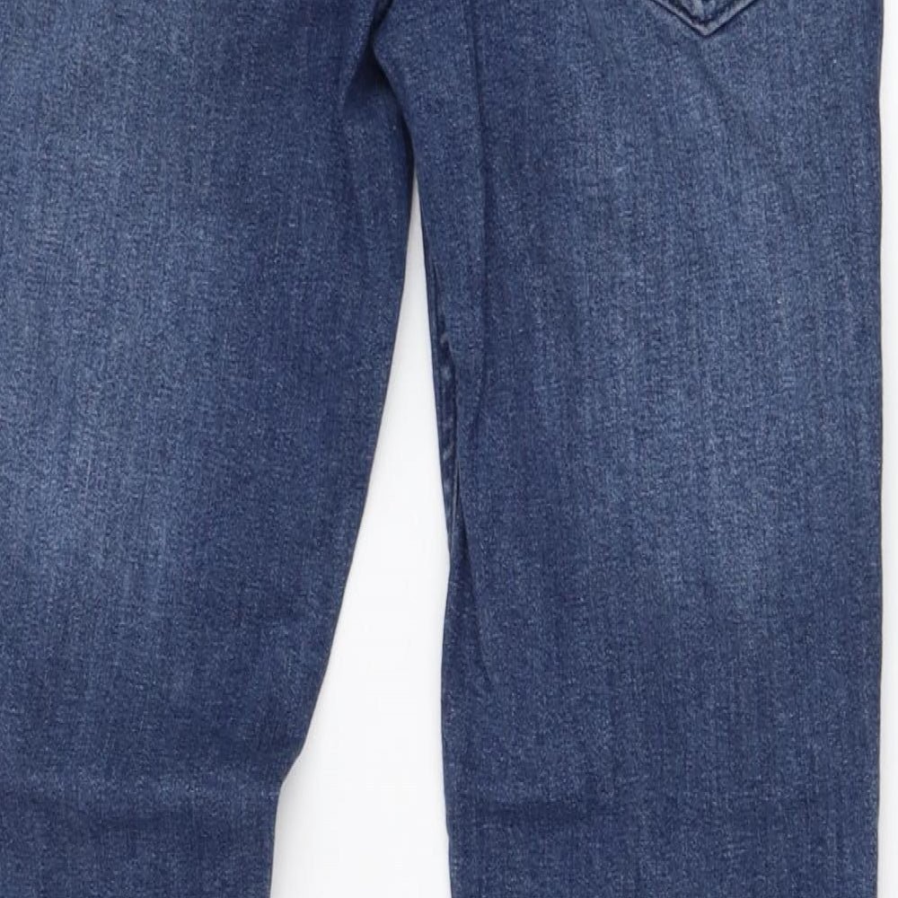 Brave Soul Mens Blue  Cotton Skinny Jeans Size 28 in L30 in Regular Zip