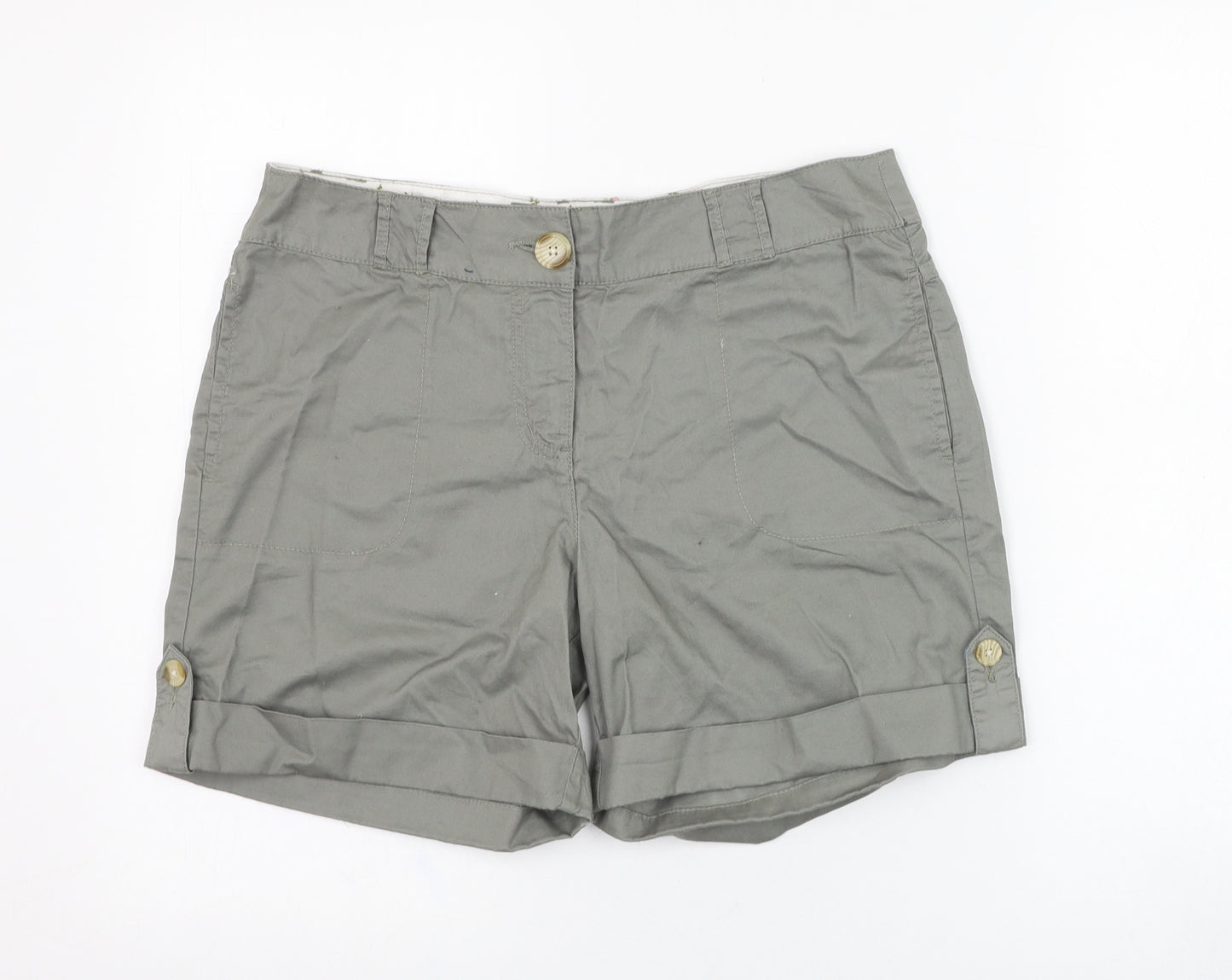 Papaya Womens Green  Cotton Bermuda Shorts Size 12 L5.5 in Regular Zip