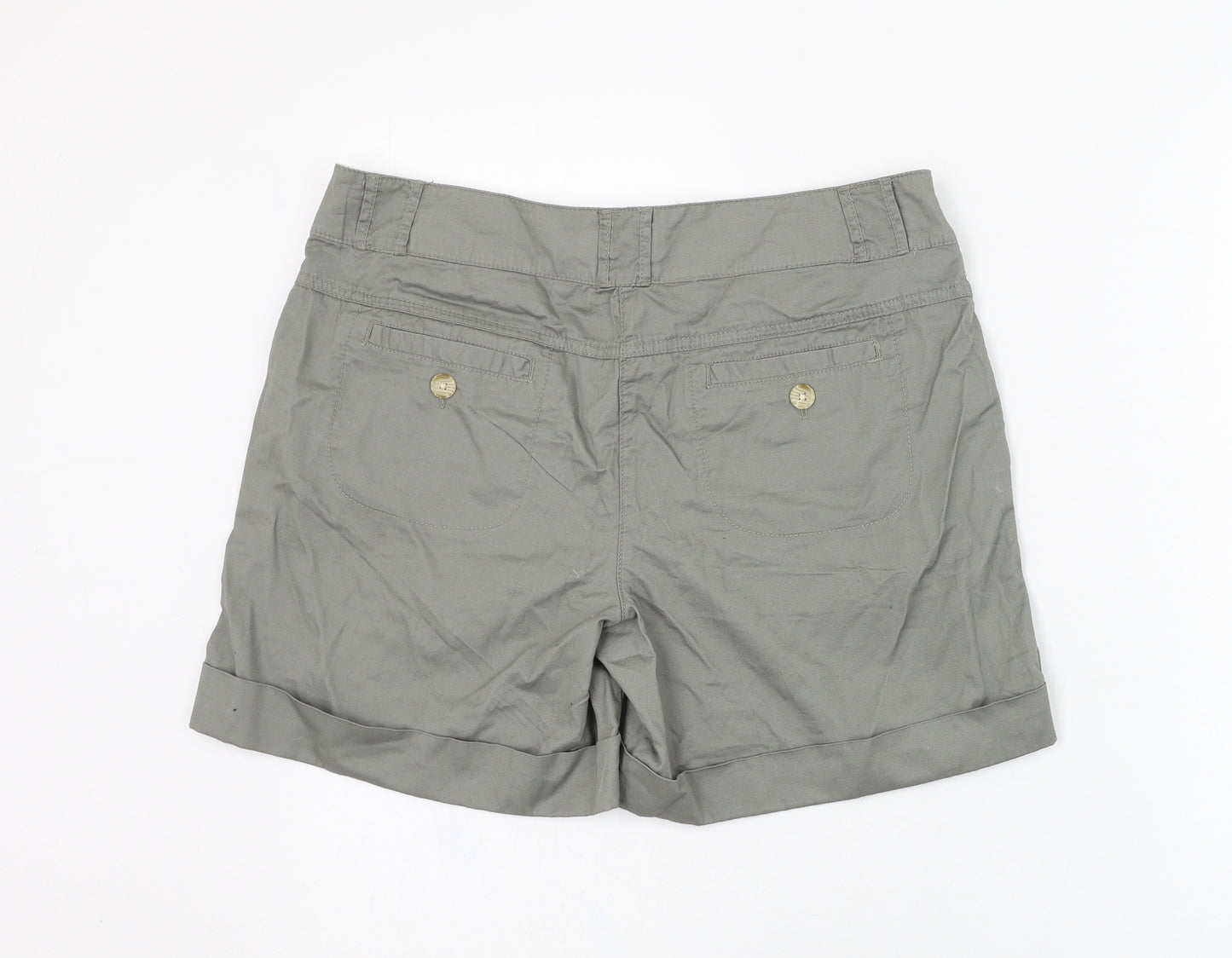 Papaya Womens Green  Cotton Bermuda Shorts Size 12 L5.5 in Regular Zip