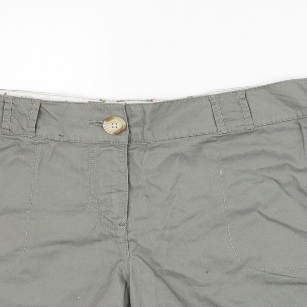 Papaya Womens Green  Cotton Bermuda Shorts Size 12 L5.5 in Regular Zip