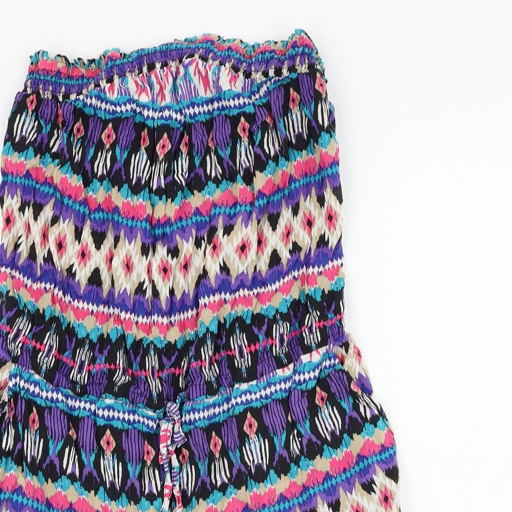 New Look Womens Multicoloured Herringbone Viscose Playsuit One-Piece Size 12  Pullover