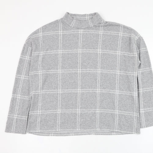 Kiabi Womens Grey Check Polyester Pullover Sweatshirt Size 14  Pullover