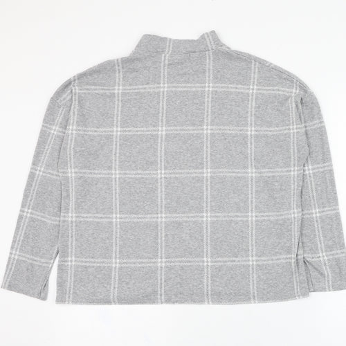 Kiabi Womens Grey Check Polyester Pullover Sweatshirt Size 14  Pullover