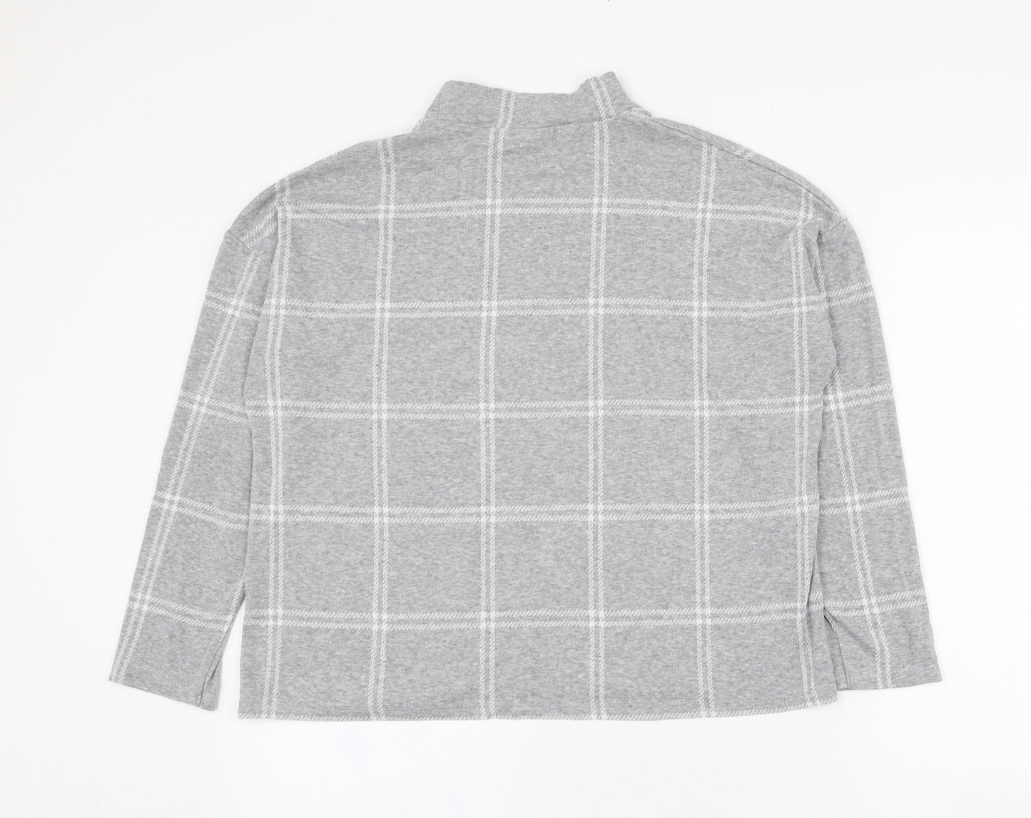 Kiabi Womens Grey Check Polyester Pullover Sweatshirt Size 14  Pullover