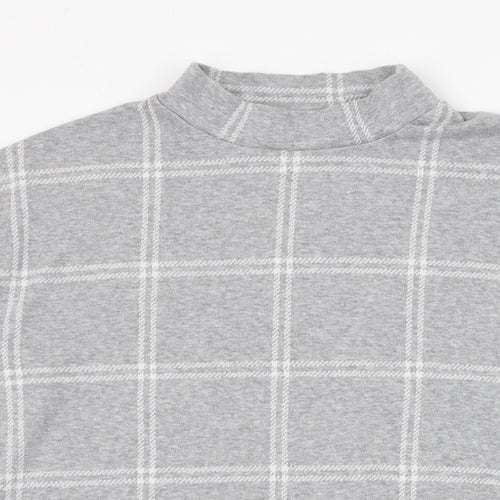 Kiabi Womens Grey Check Polyester Pullover Sweatshirt Size 14  Pullover