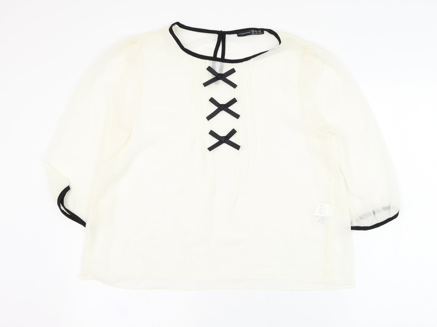 Atmosphere Womens Ivory  Polyester Basic Blouse Size 16 Round Neck