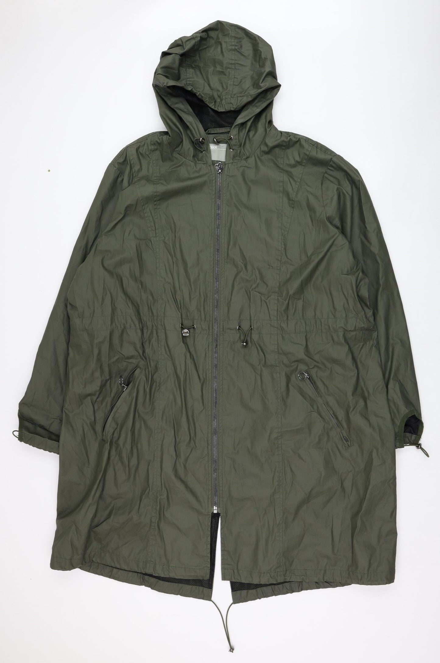 ASOS Womens Green   Rain Coat Coat Size 22  Zip