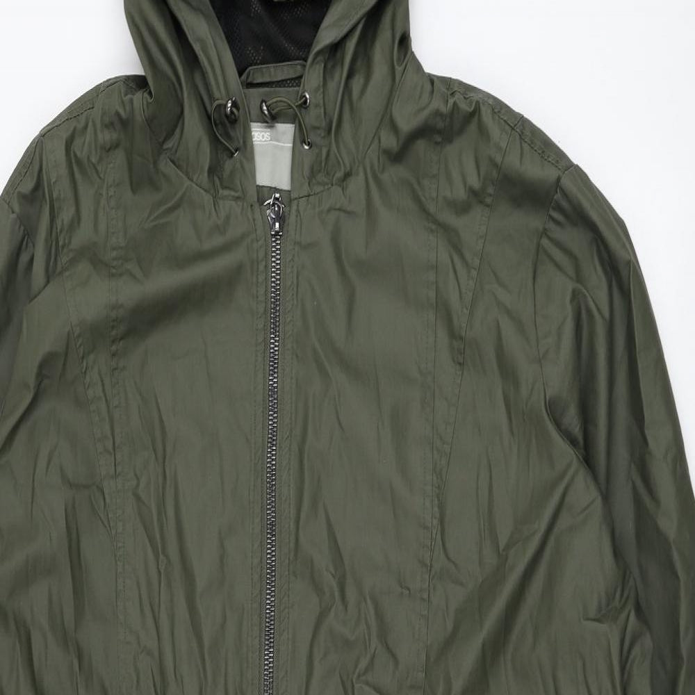 ASOS Womens Green   Rain Coat Coat Size 22  Zip