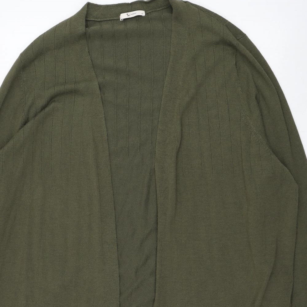 TU Womens Green Square Neck  Viscose Cardigan Jumper Size 22