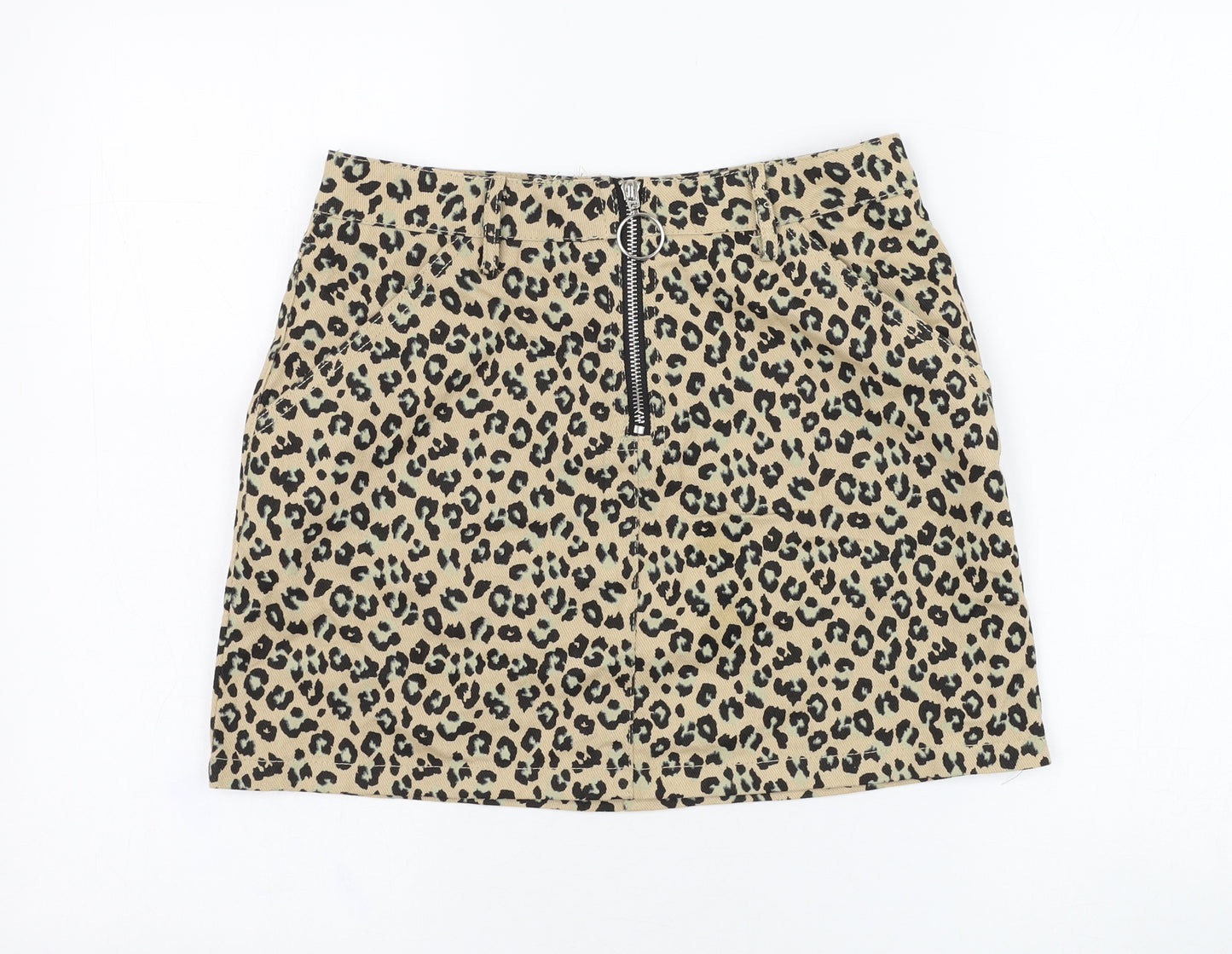 Preworn Womens  Animal Print Cotton Straight & Pencil Skirt Size 28 in   Zip