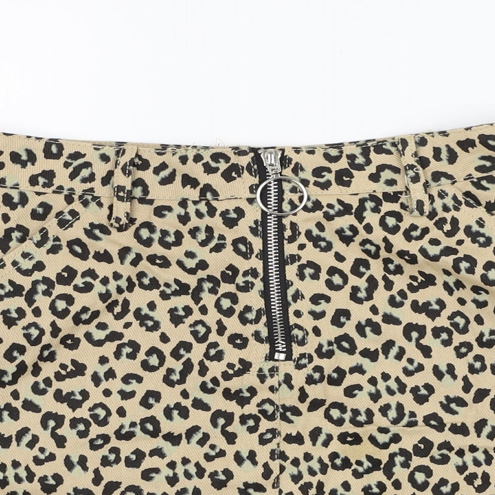 Preworn Womens  Animal Print Cotton Straight & Pencil Skirt Size 28 in   Zip