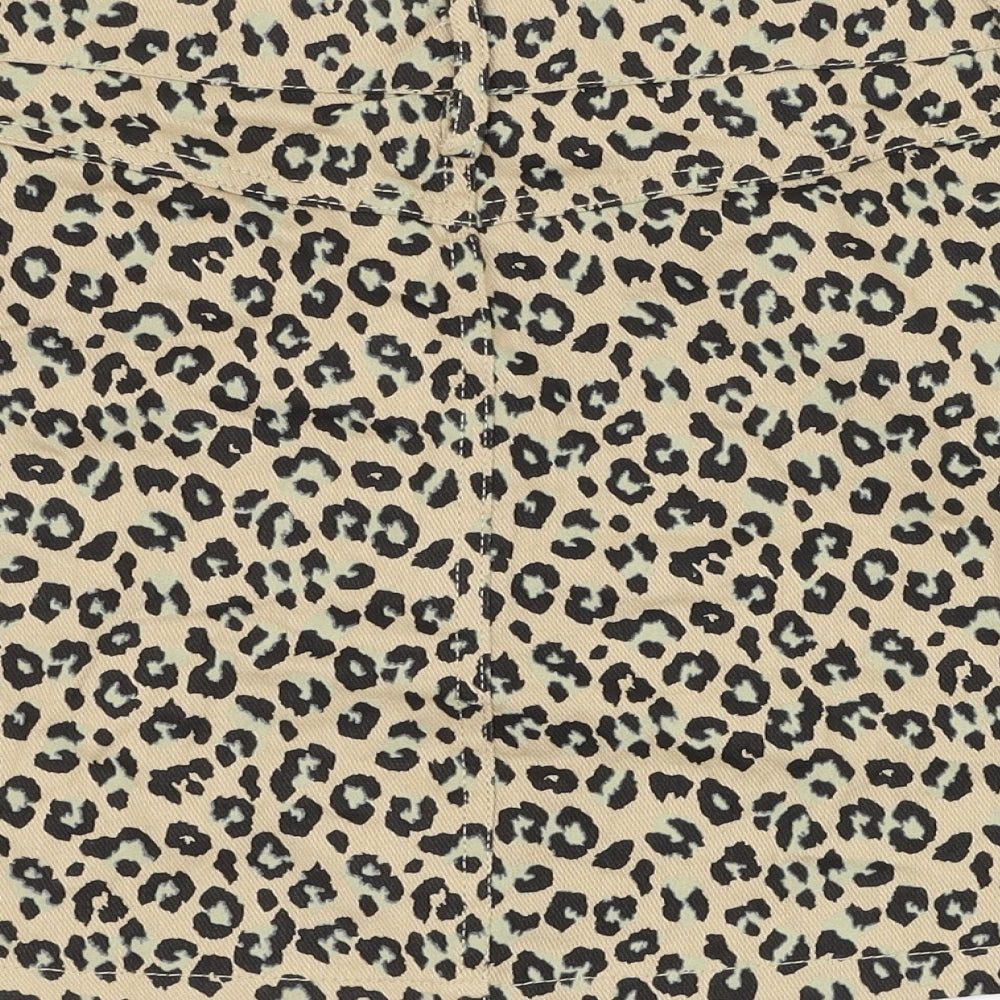 Preworn Womens  Animal Print Cotton Straight & Pencil Skirt Size 28 in   Zip